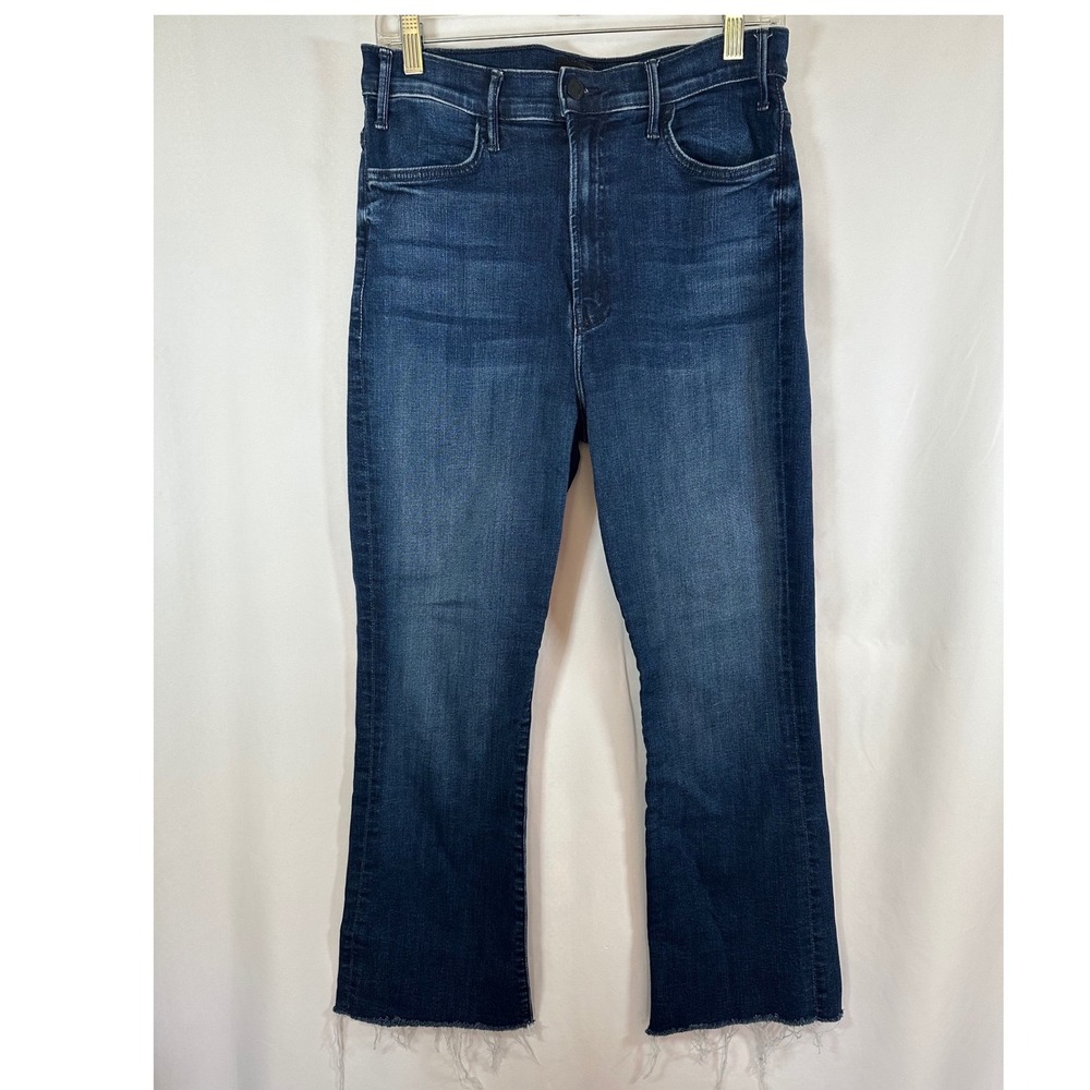 MOTHER The Hustler Ankle Fray Jeans Mint Condition Dark Wash Size 31
